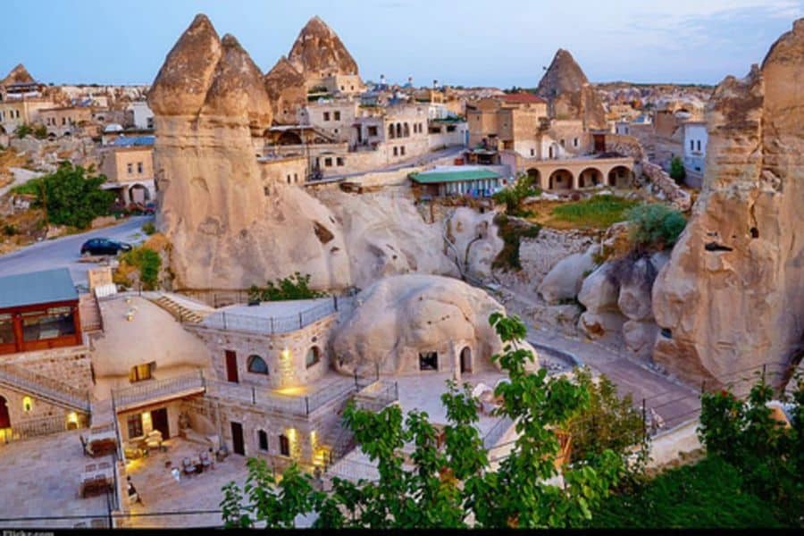 Unique rock formations and cave dwellings in Cappadocia, Turkey, emphasizing why Turkey is often listed among the Cheapest European Countries for adventure and history lovers.
