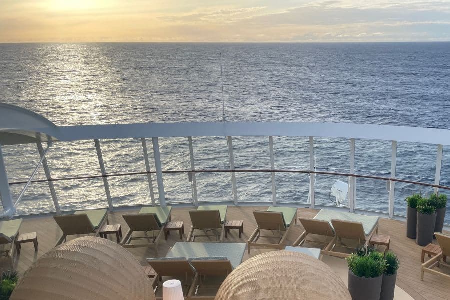 A beautiful sunset on a cruise ship